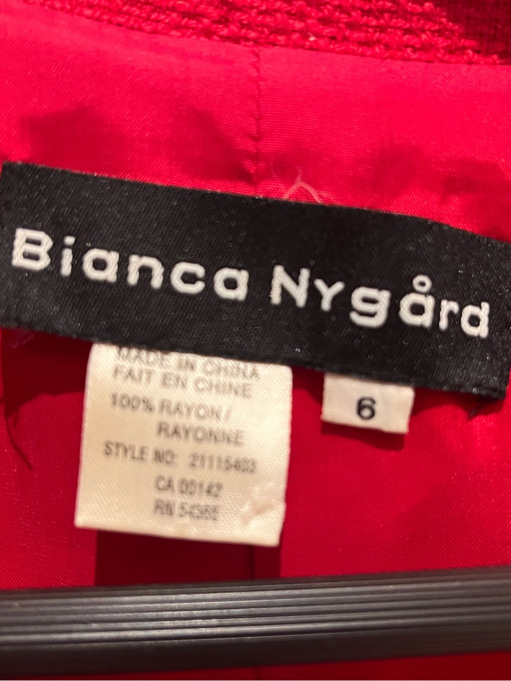 Vintage 80s Bianca Nygard Red blazer size 6 - Picture 2 of 6
